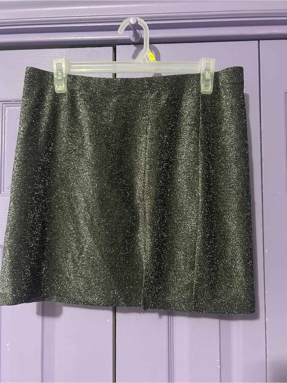 Black Metallic Mini Skirt - Stretch Material